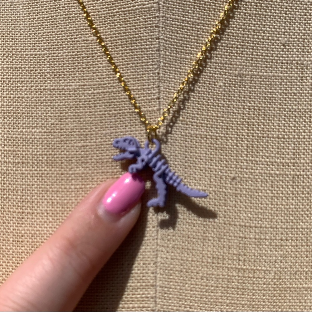 NWT Sterling Silver Plated Chain & Dinosaur 
Alloy Metal Charm Necklace - Picture 4 of 8